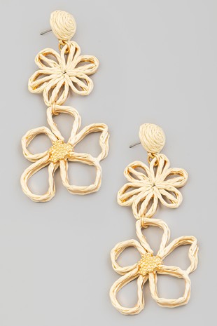 JEWELRY- EARRINGS- DOUBLE FLOWER DROP