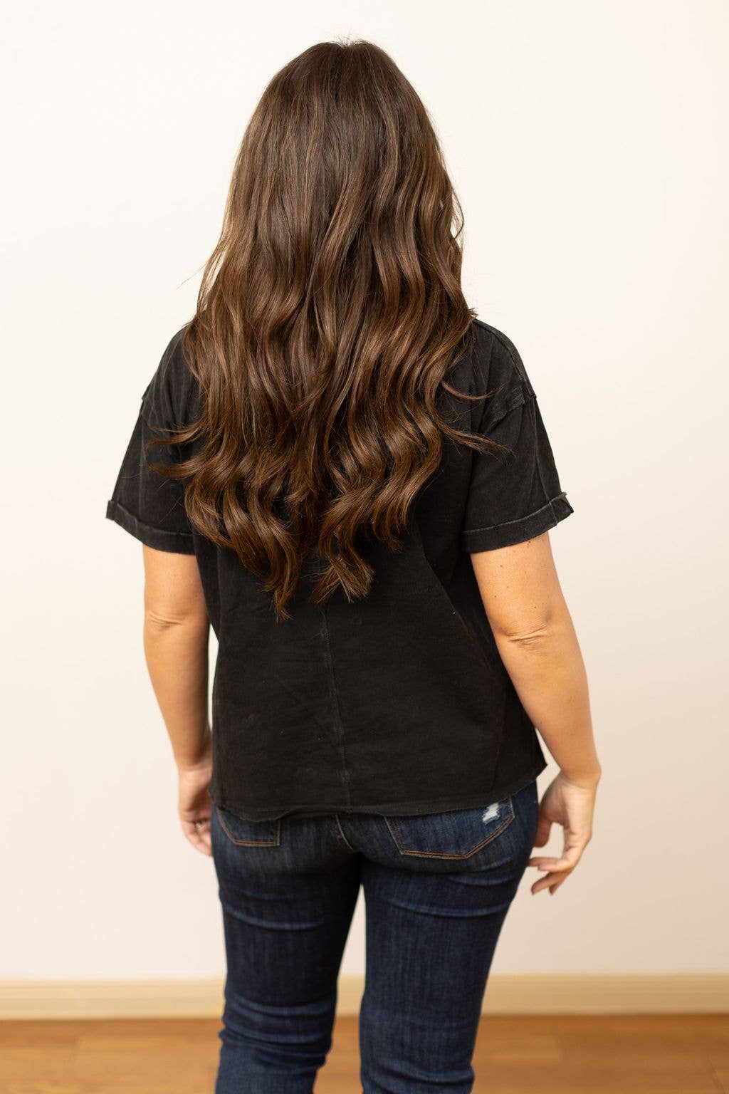 Shirt- 'Game Day' on Black Side Slit Crop Tee