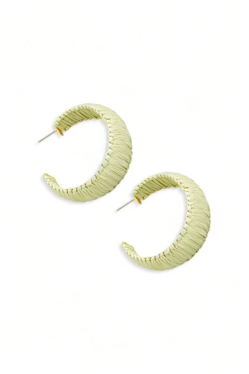 Jewelry- Earrings- Bohemian Western Raffia Wrapped Hoop Earrings