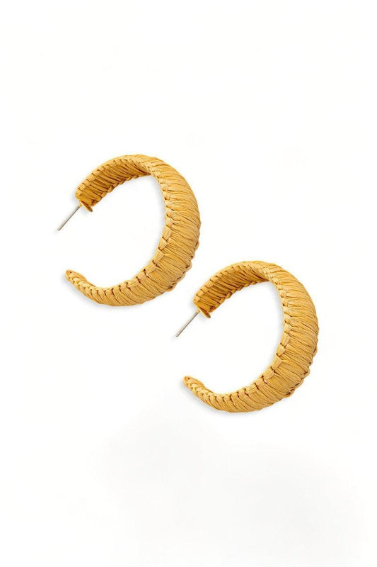 Jewelry- Earrings- Bohemian Western Raffia Wrapped Hoop Earrings