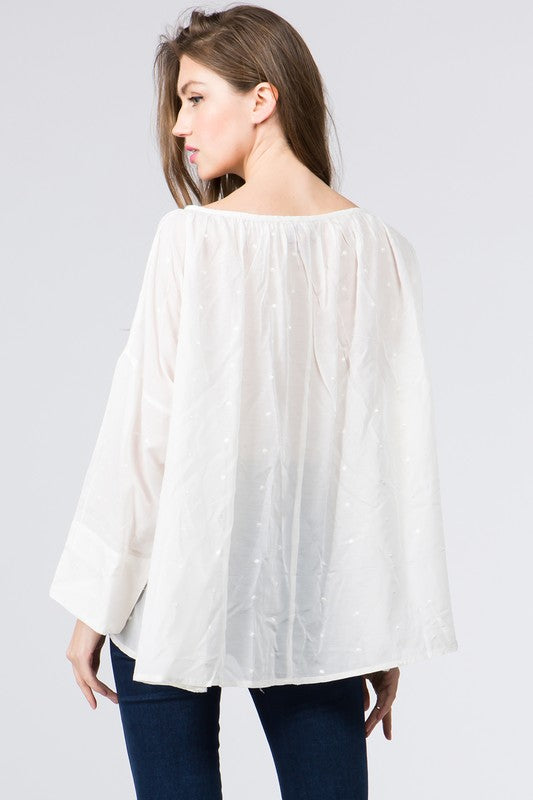 SHIRT- Nellie- not a care in the world in this loose cotton blouse