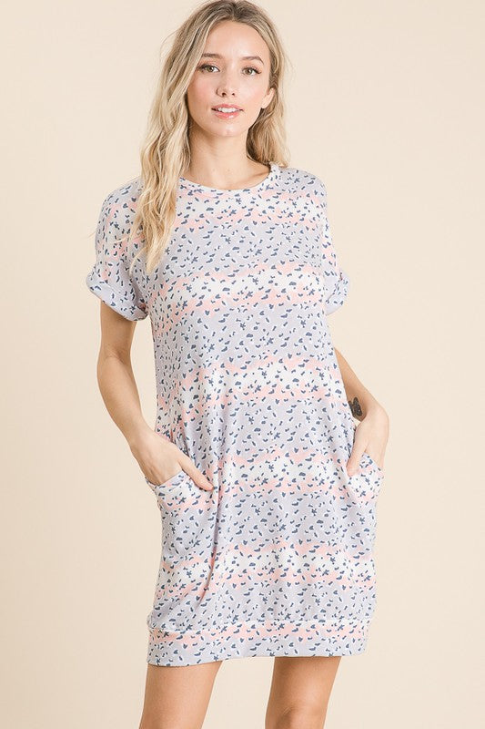 Lola - Lavender Leopard and stripes Dress