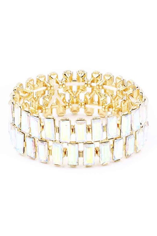 Jewelry- BRACELET- rectangle rhinestone stretch bracelet
