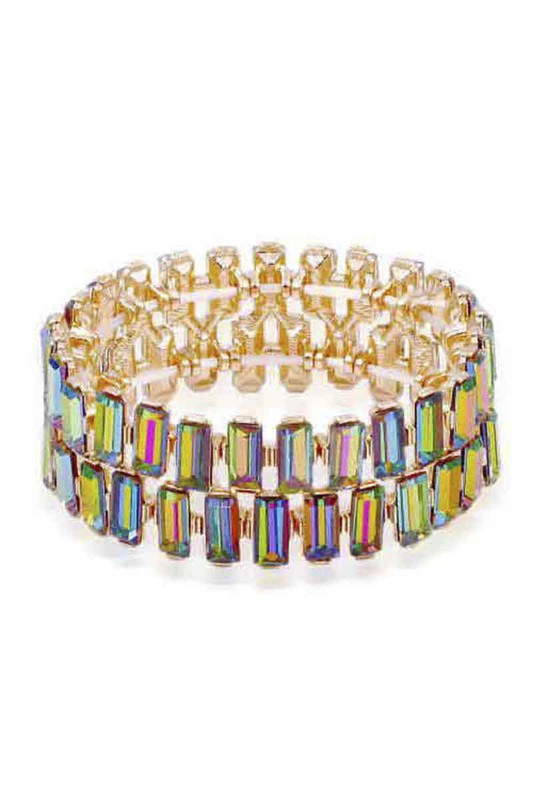 Jewelry- BRACELET- rectangle rhinestone stretch bracelet