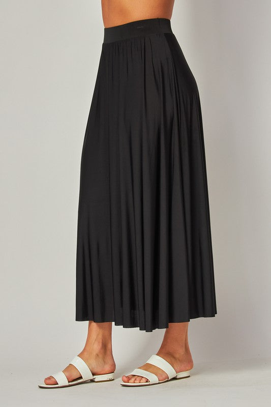 SKIRT- ITY Stretchy Soft Long Pleated Skirt