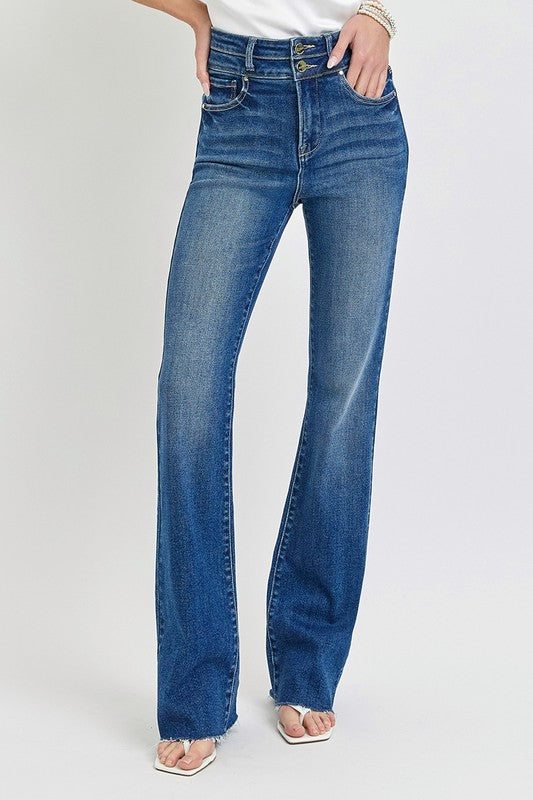 Pants- Carolina Risen High Rise Bootcut Double button Waist Jeans