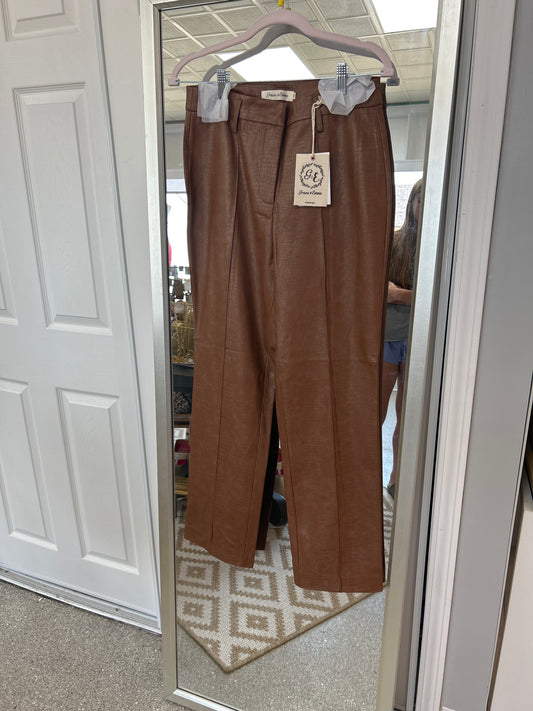 Pants- vegan brown leather