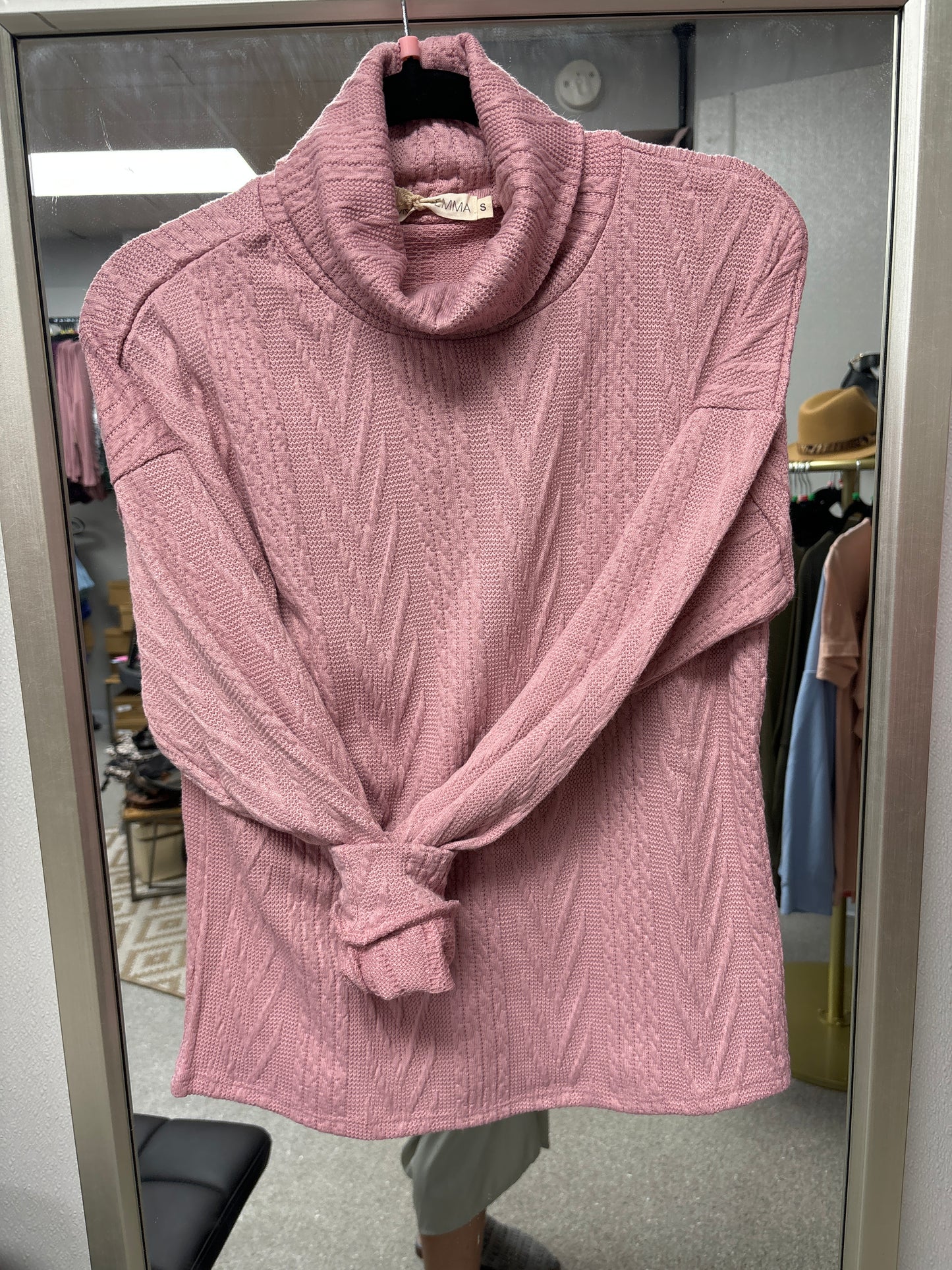 Shirt- Pink Turtleneck sweater