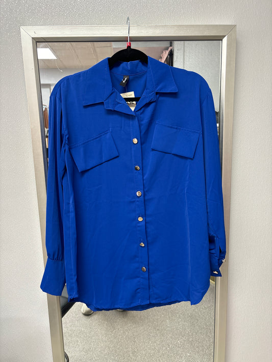 Shirt- Royal Blue Button Up