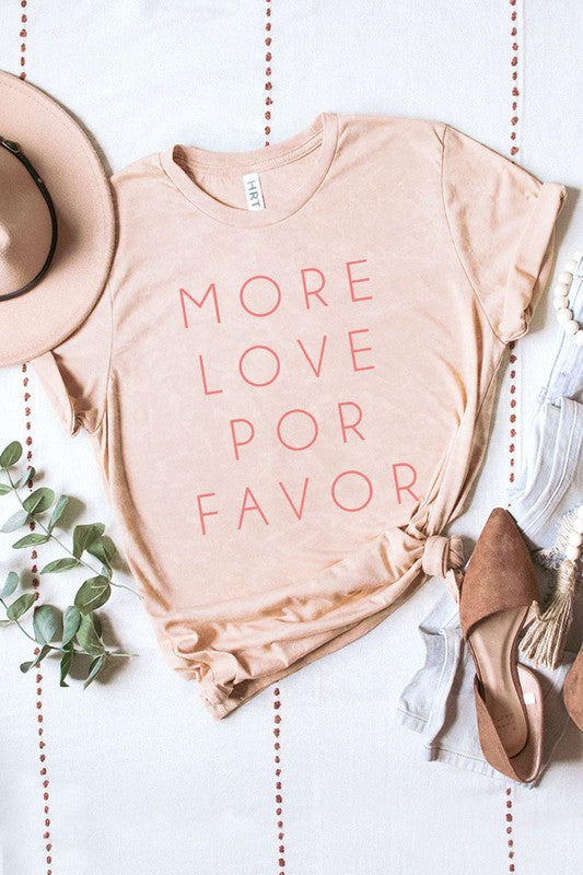 SHIRT- MORE LOVE POR FAVOR SHORT SLEEVE GRAPHIC TEE