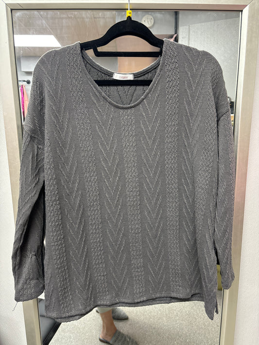 Shirt- gray v neck sweater