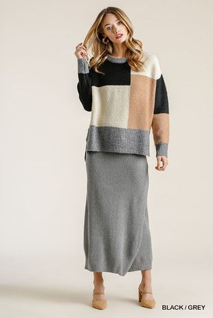 SHIRT- CHARLIE COLORBLOCK CONTRASTING SWEATER