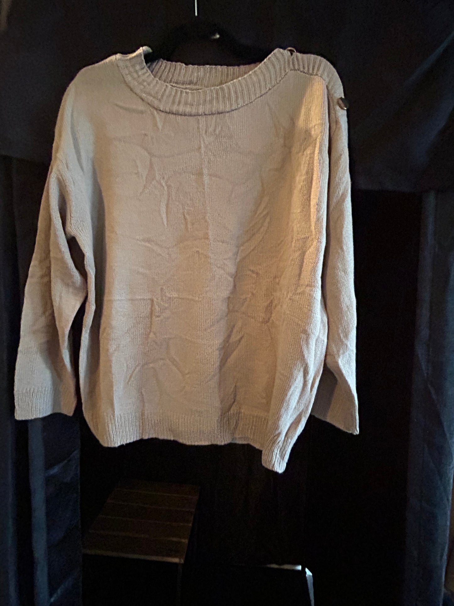 SHIRT- Beige Sweater with Gold Buttons