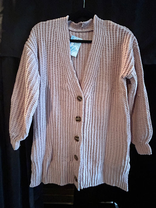 SHIRT- PALE PINK COZY CARDIGAN