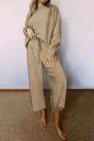 Outfit- Karin- Khaki Ultra Loose Textured 2pcs Slouchy Outfit