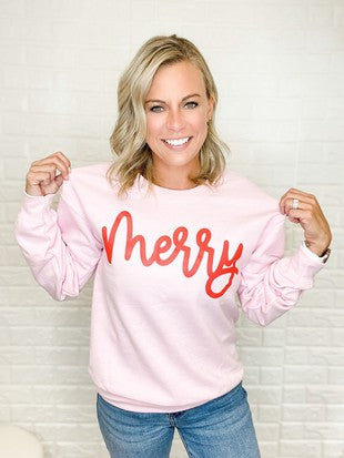 Shirt- Sweatshirt- Merry Pink Graphic