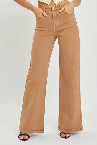 PANTS- JEANS- COCO HIGH RISE COCOA COLORED RISEN JEANS