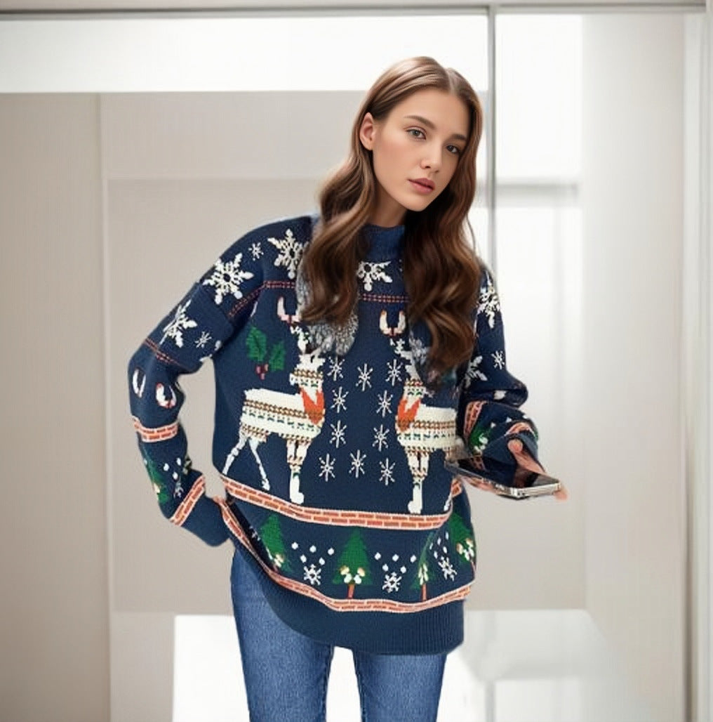 Abigail | Timeless Reindeer Fair Isle Christmas Sweater Women