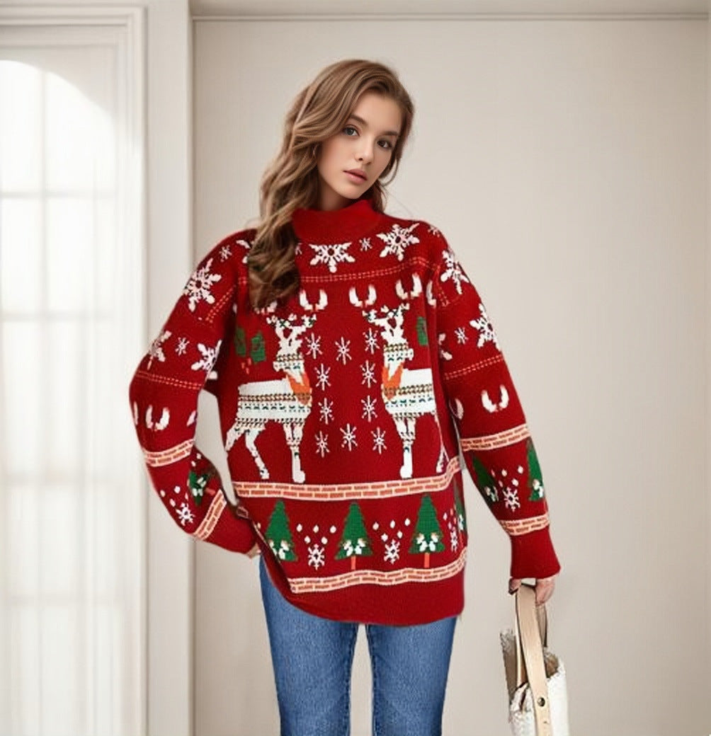 Abigail | Timeless Reindeer Fair Isle Christmas Sweater Women