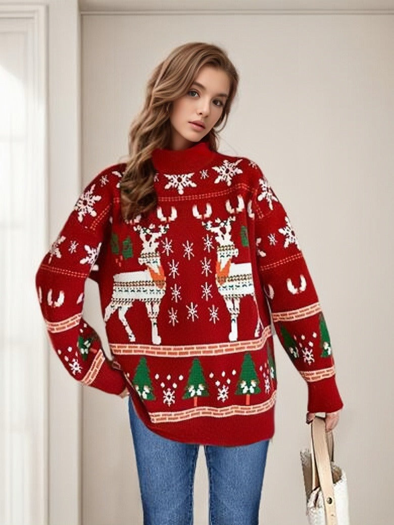 Abigail | Timeless Reindeer Fair Isle Christmas Sweater Women