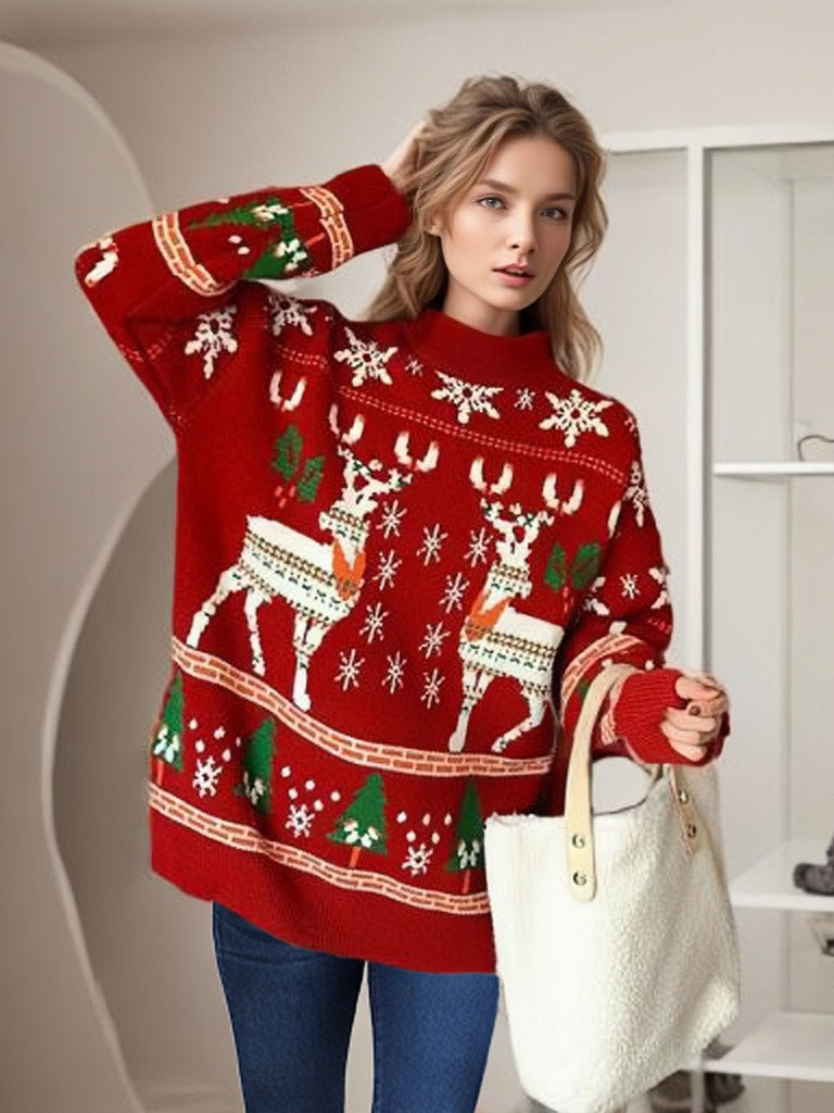 Abigail | Timeless Reindeer Fair Isle Christmas Sweater Women