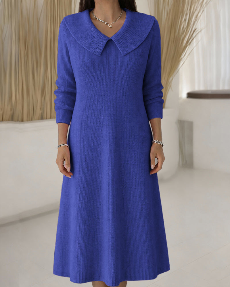 Alice | Chic Collared A-Line Midi Sweater Dress