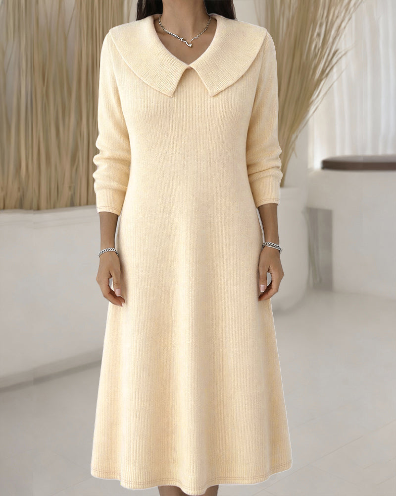 Alice | Chic Collared A-Line Midi Sweater Dress