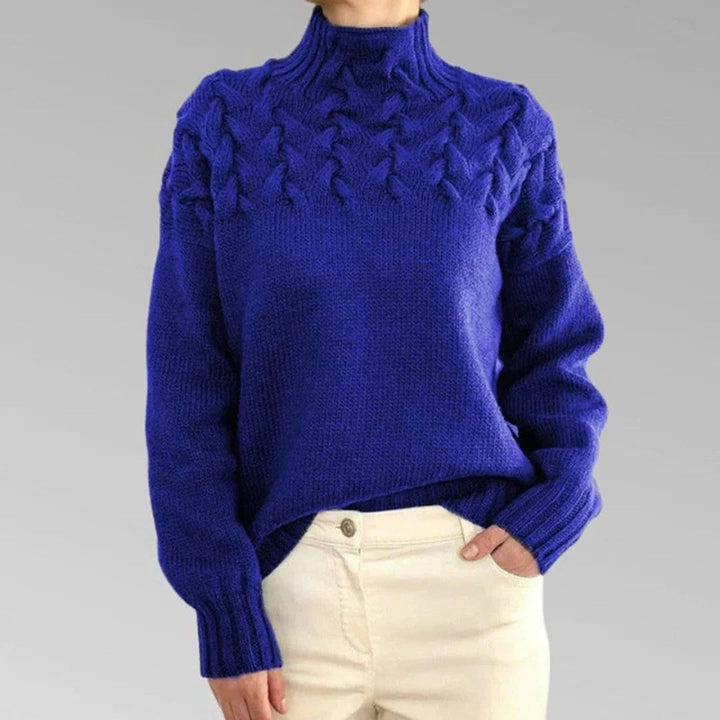 Amanda | Stylish Chunky Cable Knit Turtleneck Sweater