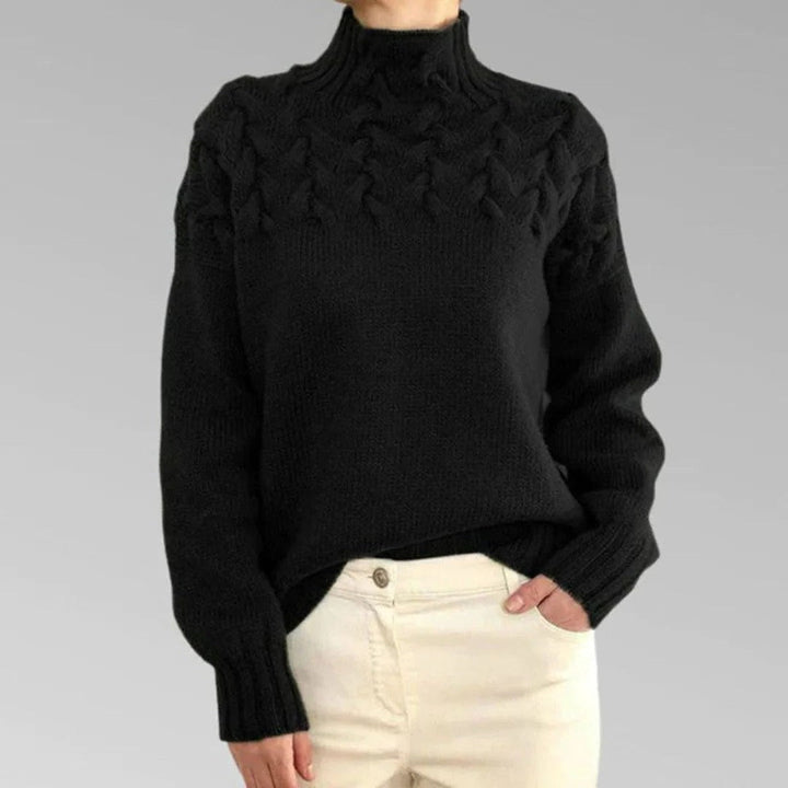 Amanda | Stylish Chunky Cable Knit Turtleneck Sweater
