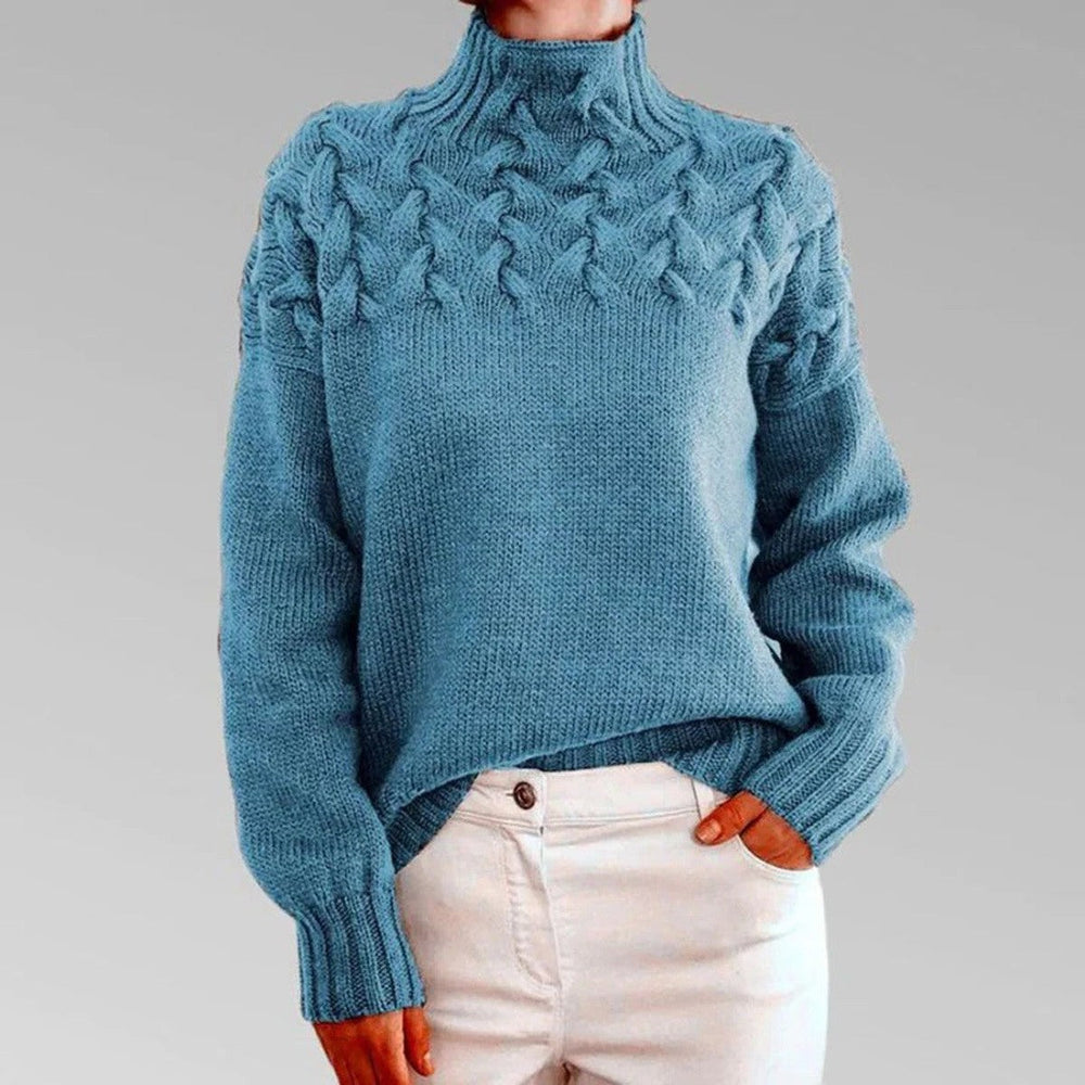 Amanda | Stylish Chunky Cable Knit Turtleneck Sweater