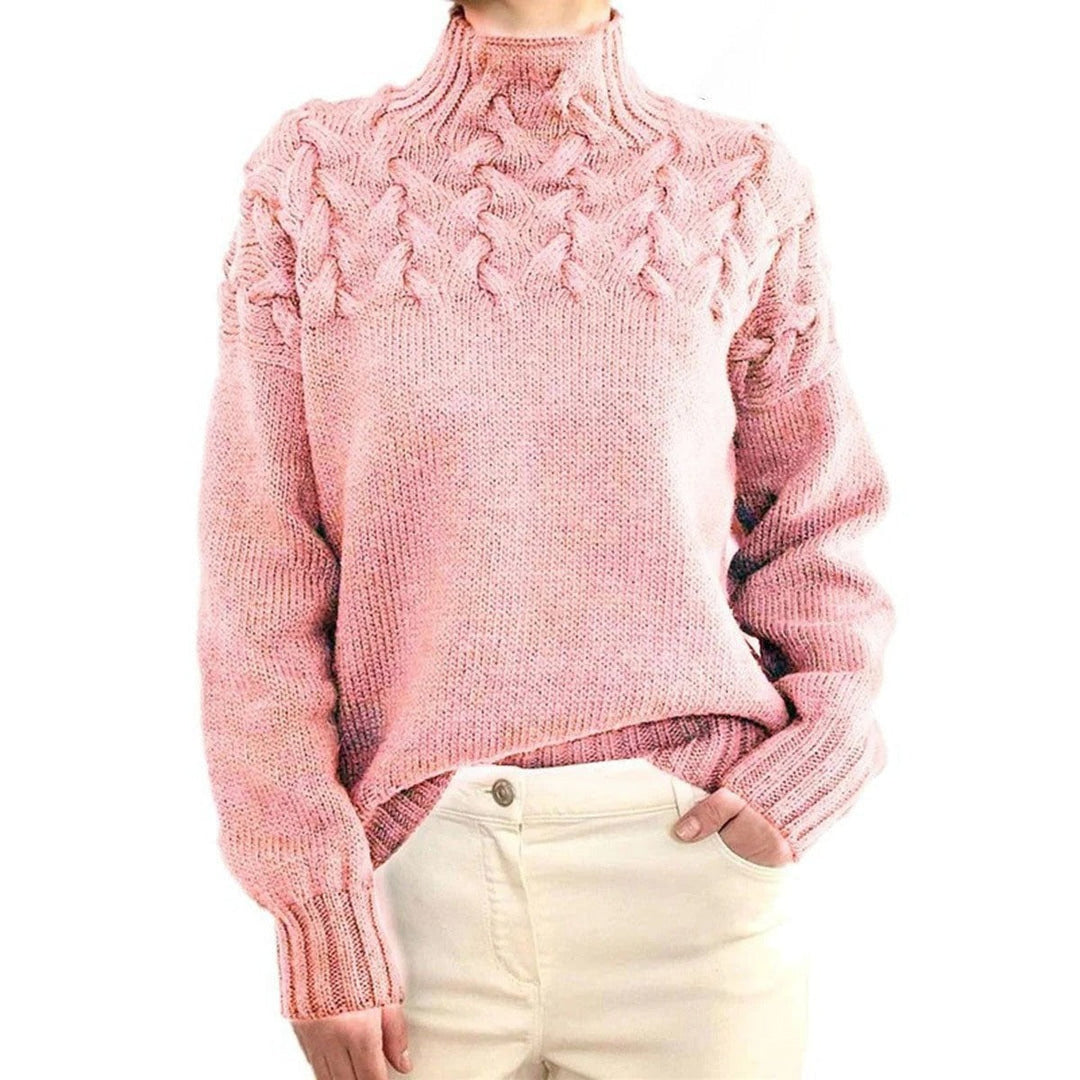 Amanda | Stylish Chunky Cable Knit Turtleneck Sweater