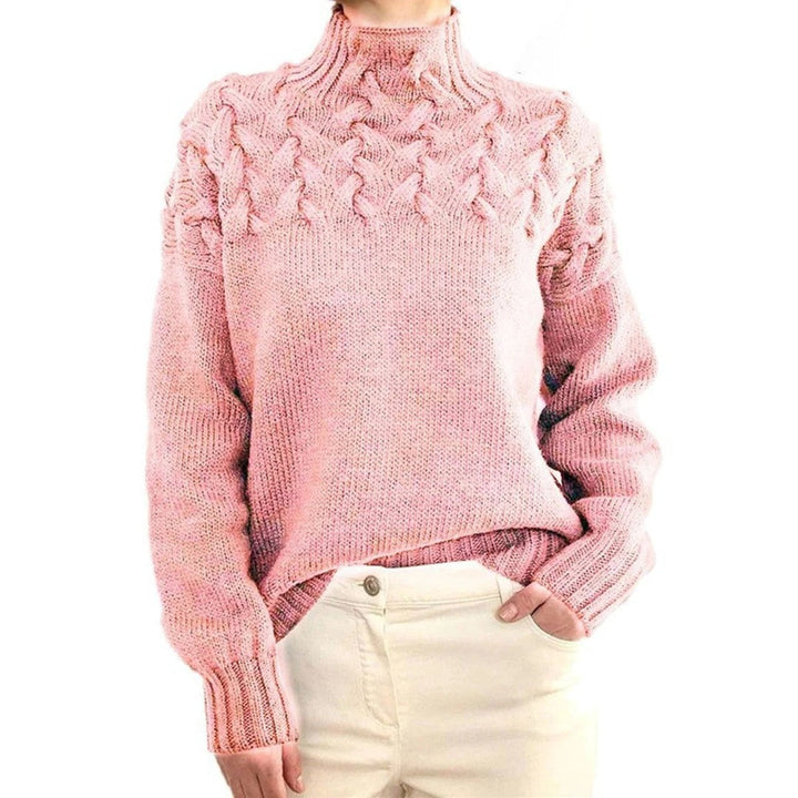 Amanda | Stylish Chunky Cable Knit Turtleneck Sweater