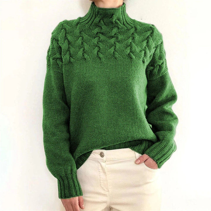Amanda | Stylish Chunky Cable Knit Turtleneck Sweater