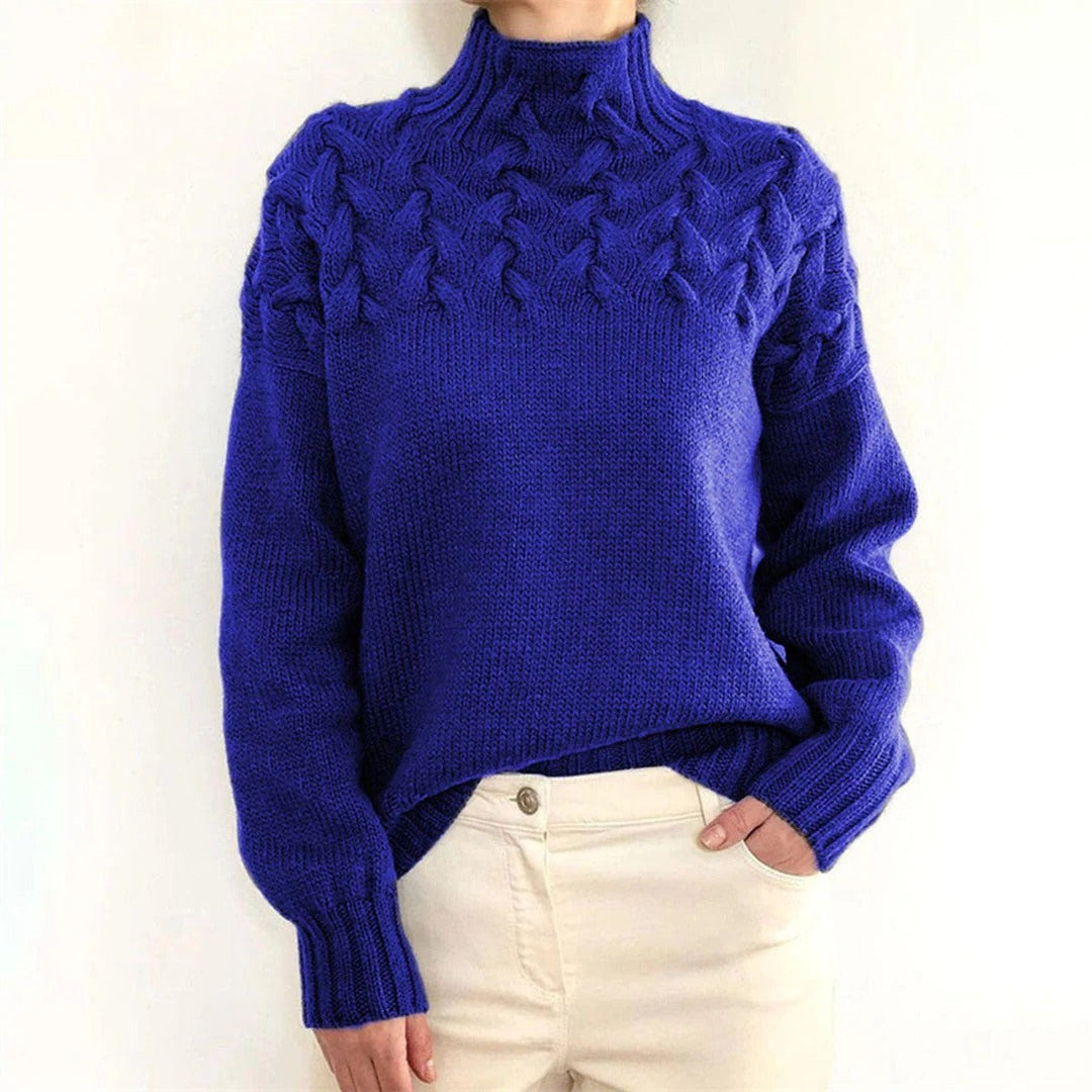 Amanda | Stylish Chunky Cable Knit Turtleneck Sweater