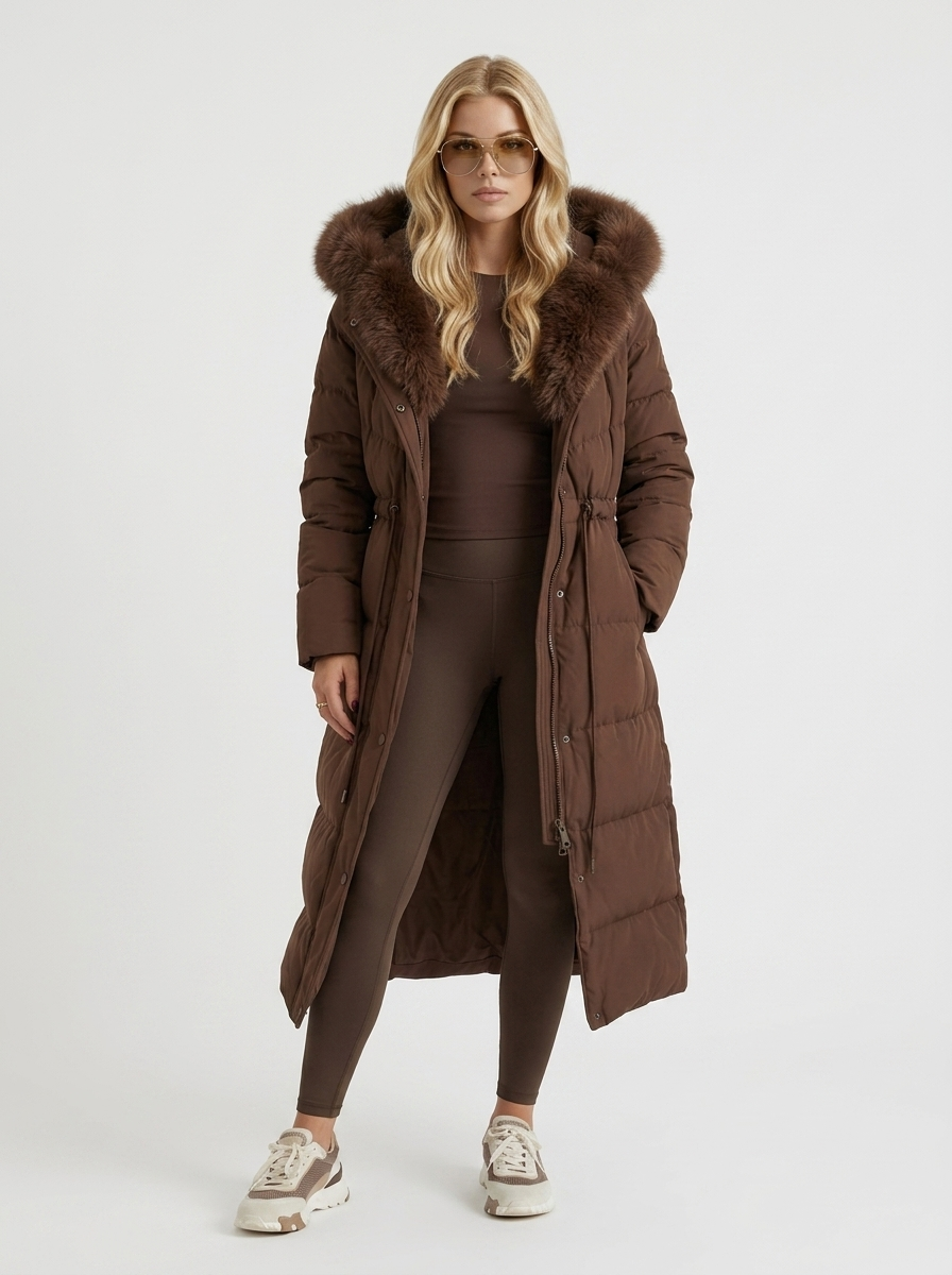 Andrea | Chic Long Quilted Hooded Puffer Jacket Women