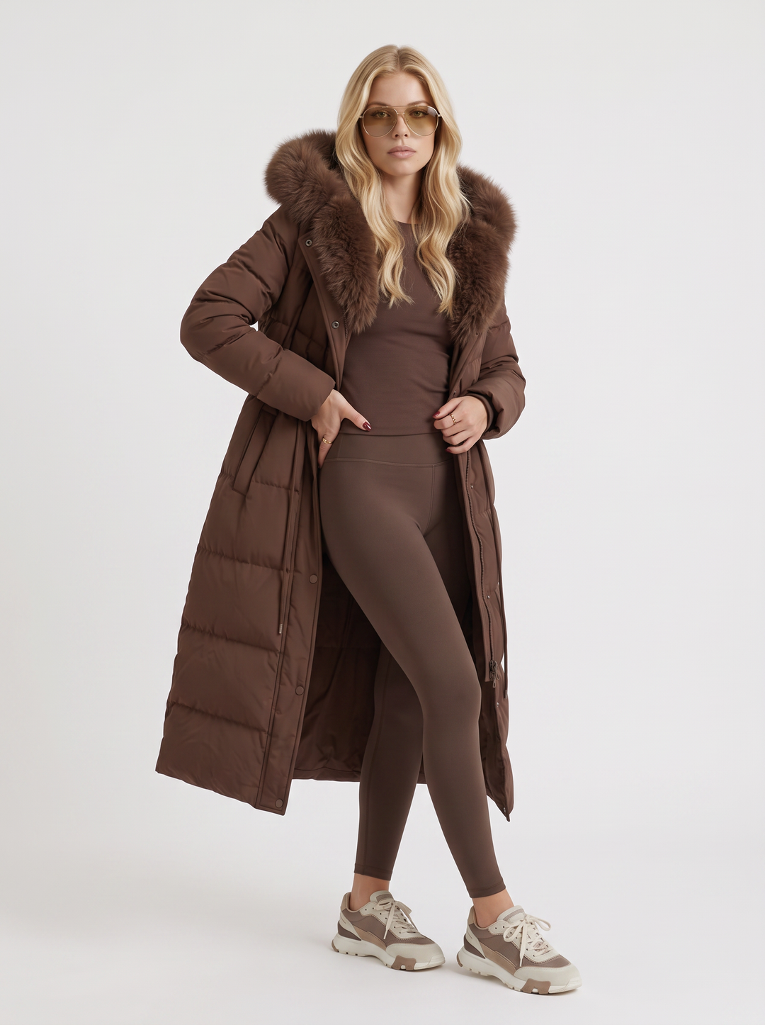 Andrea | Chic Long Quilted Hooded Puffer Jacket Women