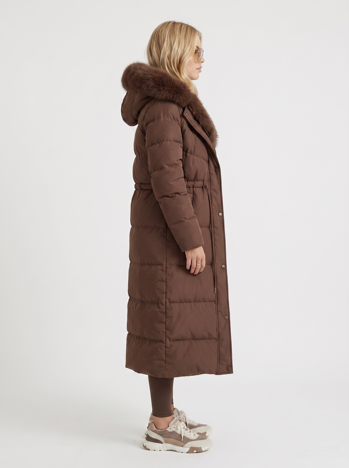 Andrea | Chic Long Quilted Hooded Puffer Jacket Women