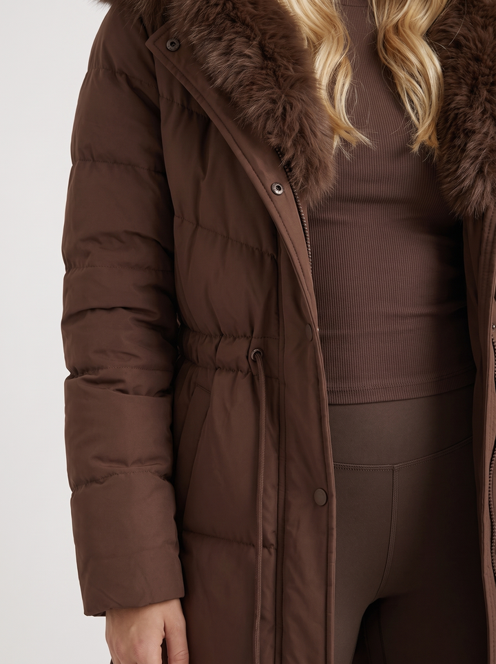Andrea | Chic Long Quilted Hooded Puffer Jacket Women