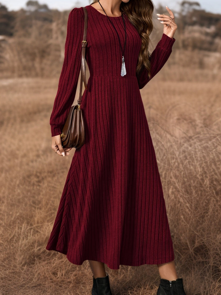 Andrea | Cozy Ribbed Long Sleeve Maxi Sweater Dress