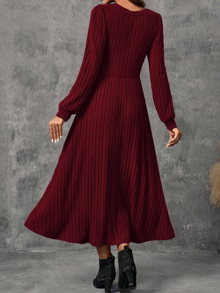 Andrea | Cozy Ribbed Long Sleeve Maxi Sweater Dress