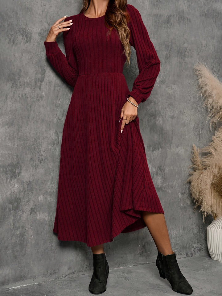 Andrea | Cozy Ribbed Long Sleeve Maxi Sweater Dress