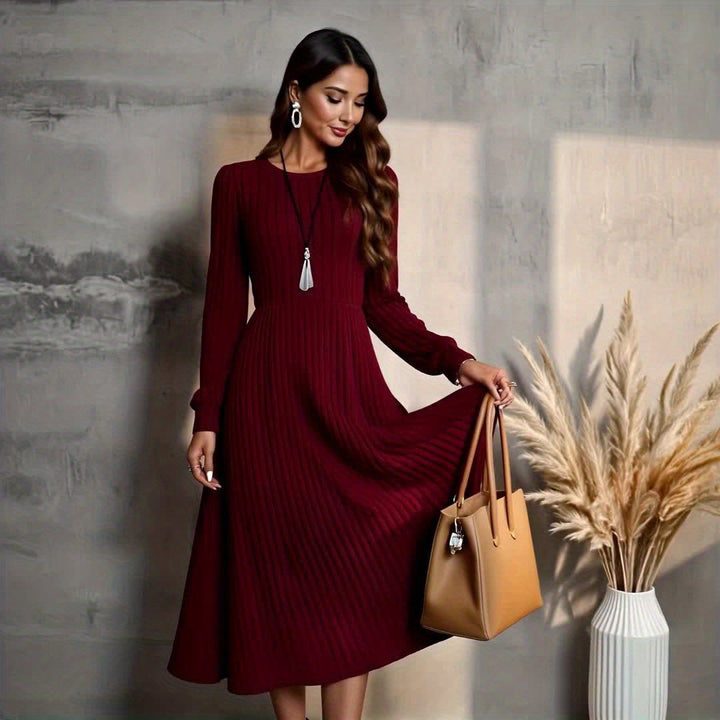 Andrea | Cozy Ribbed Long Sleeve Maxi Sweater Dress