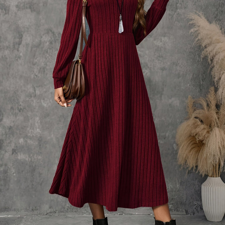 Andrea | Cozy Ribbed Long Sleeve Maxi Sweater Dress