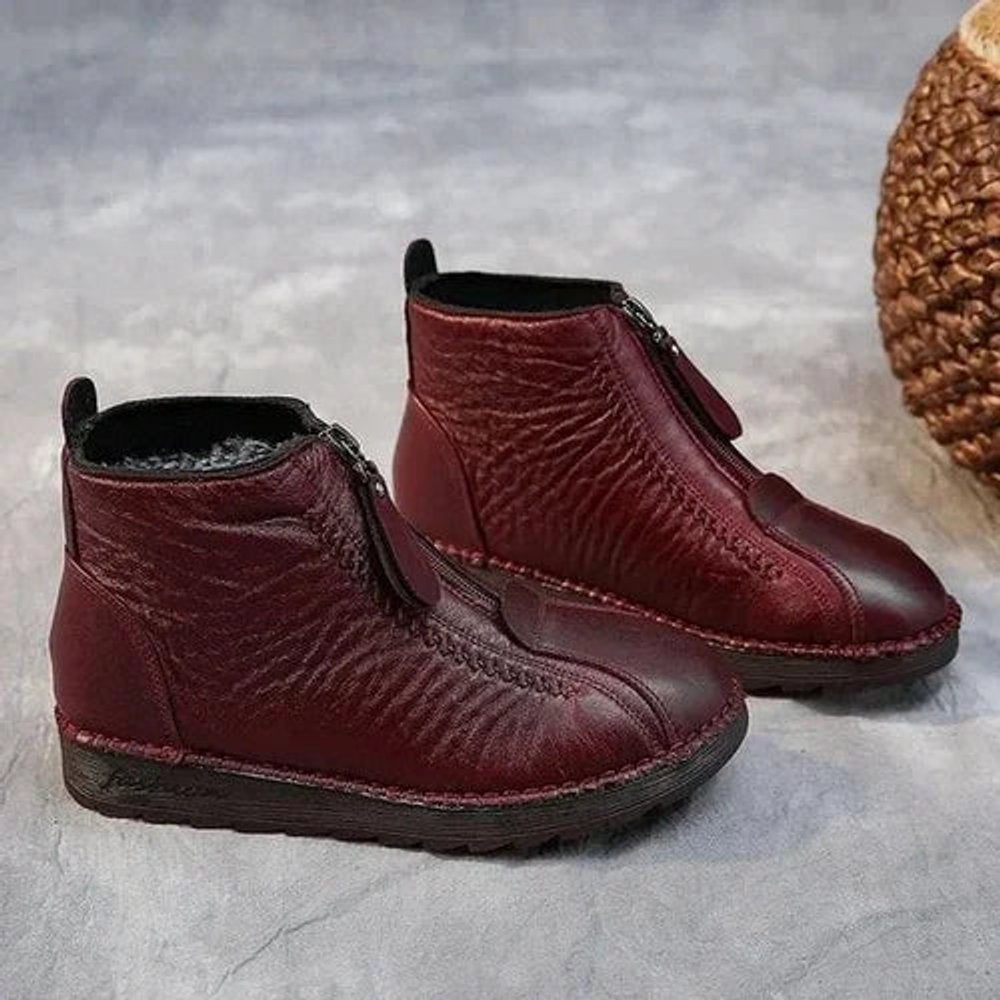 Angela | Classic Front Zip Ankle Snow Boots Women