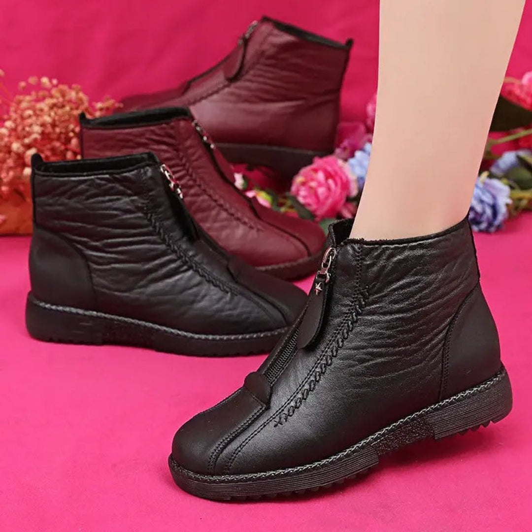 Angela | Classic Front Zip Ankle Snow Boots Women