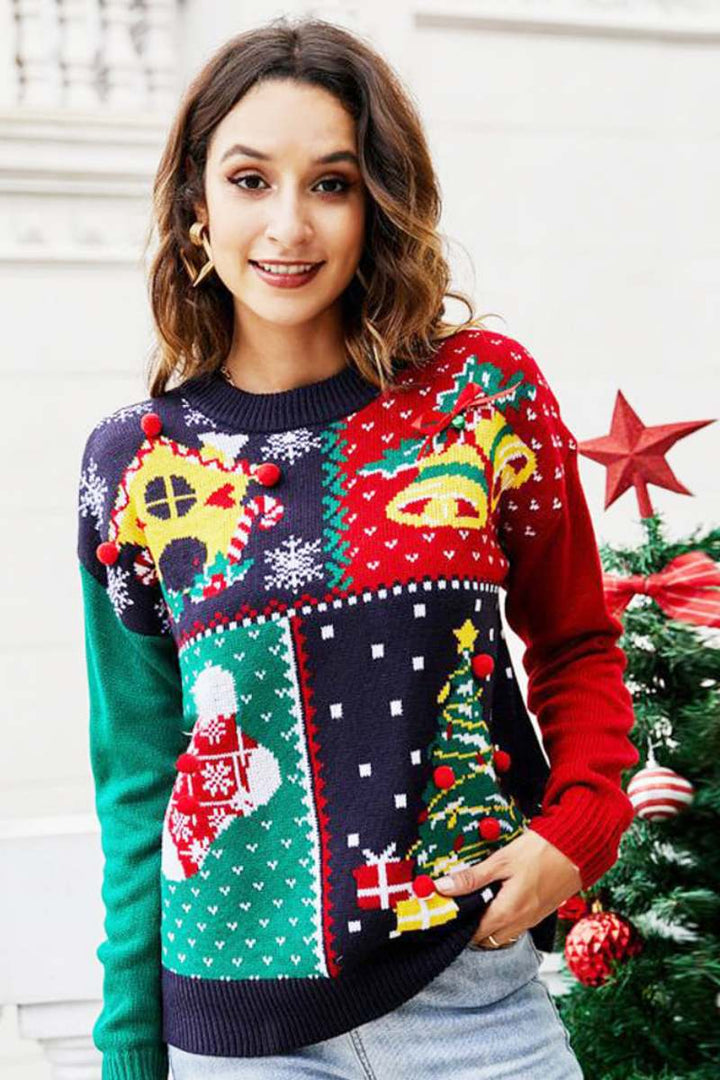Angela | Classic Snowflake Christmas Sweater Women Crewneck Pullover