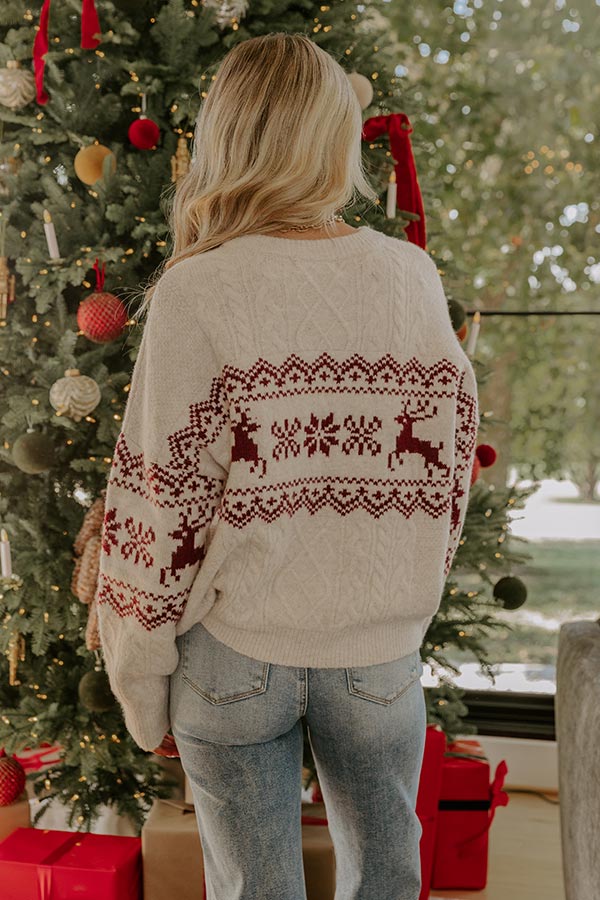 Ann | Reindeer Cable Knit Christmas Sweater Women