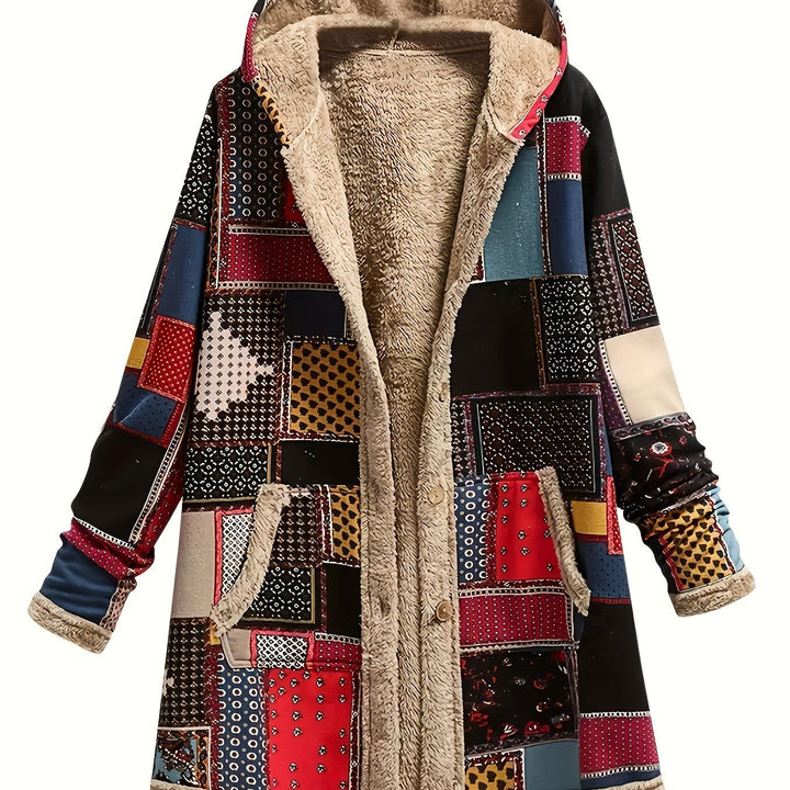 Anna | Cozy Hooded Patchwork Sherpa Jacket Women