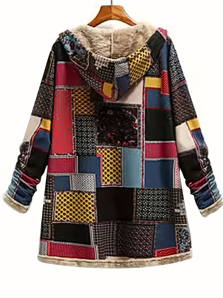Anna | Cozy Hooded Patchwork Sherpa Jacket Women