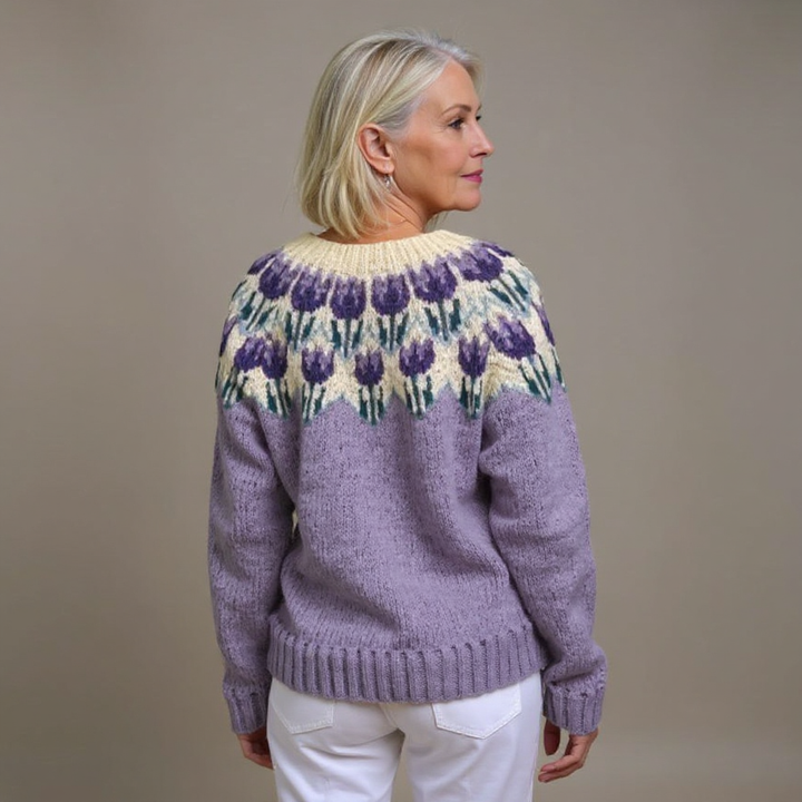 Ashley | Cozy Button Front Fair Isle Cardigan Womens